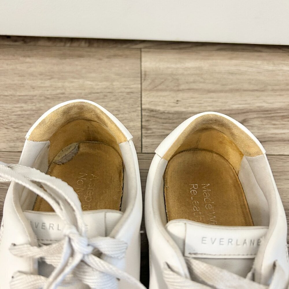 Everlane Releather Tennis Shoes in White Size 6 - Picture 9 of 13